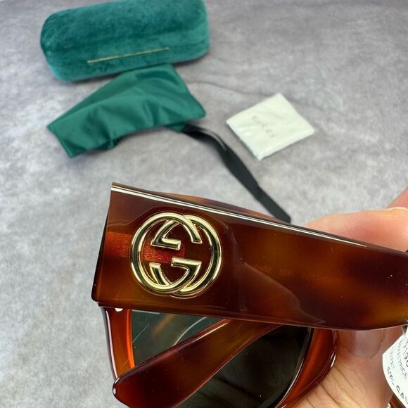 Gucci Sunglasses GG0142SA 002 Women S Havana Gucci Eyewear - Picture 11 of 11